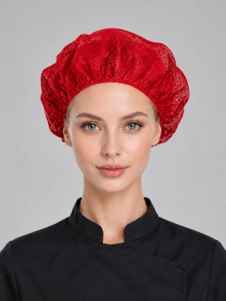 Шапка из сетки многоразовая, красный